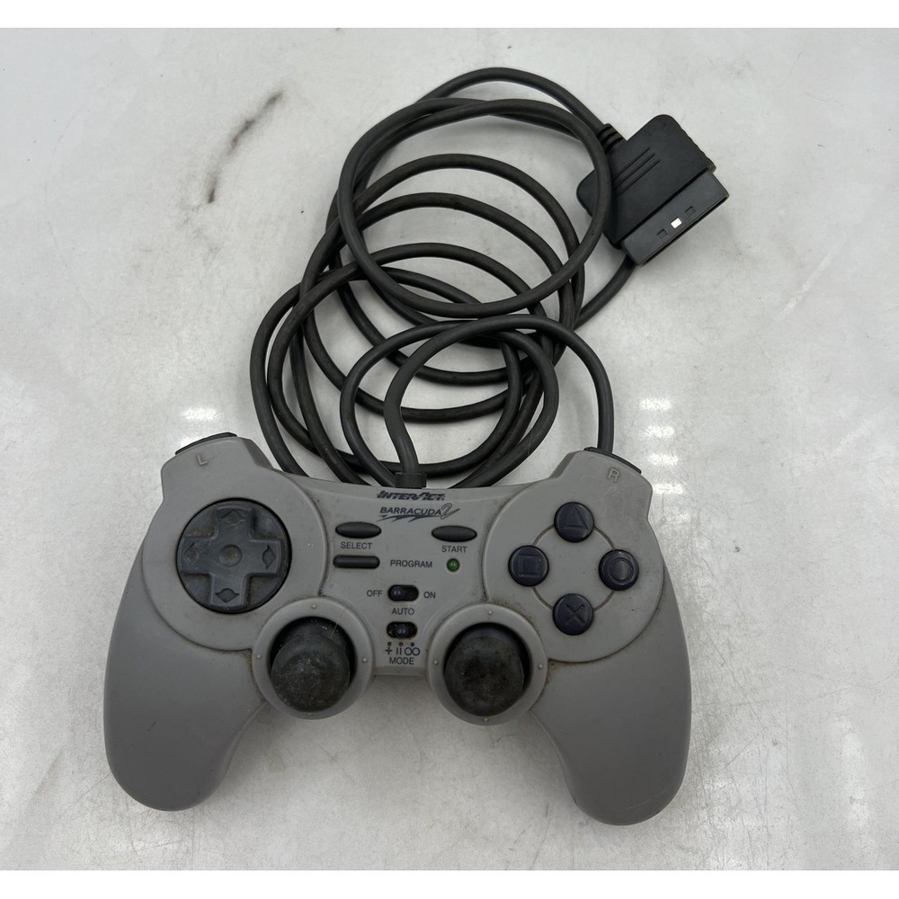 InterAct Barracuda 2 SV-1133 Wired Controller for PS1 PS2 Grey Retro Gaming